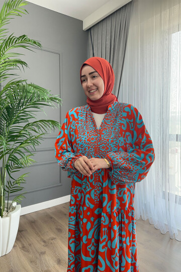 FLORA MODEL VİSKON ELBİSE