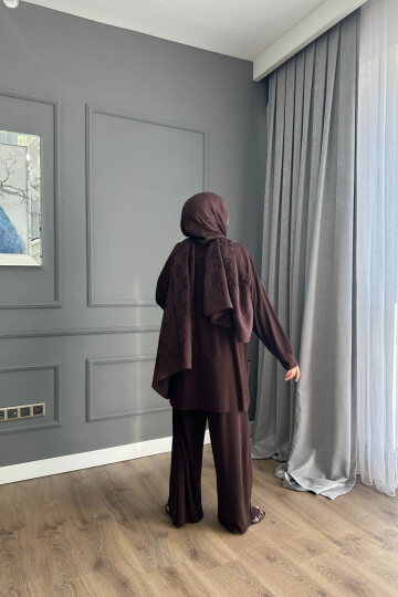 EFLİN SANDY PANTALON TAKIM 4002 KAHVE