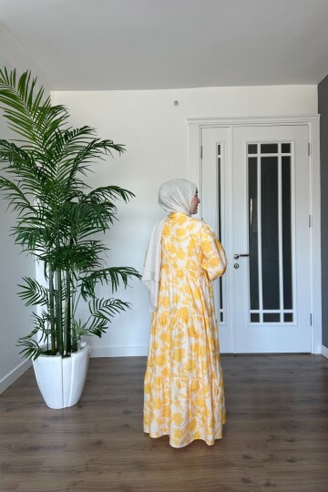 FİRUZE MODEL MANGO KUMAŞ ELBİSE