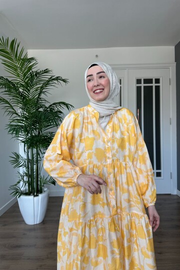 FİRUZE MODEL MANGO KUMAŞ ELBİSE
