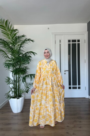 FİRUZE MODEL MANGO KUMAŞ ELBİSE