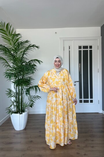 FİRUZE MODEL MANGO KUMAŞ ELBİSE