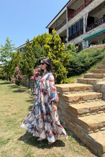 MAİ MODEL MANGO KUMAŞ ELBİSE LACİVERT