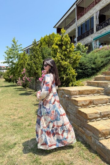 MAİ MODEL MANGO KUMAŞ ELBİSE LACİVERT