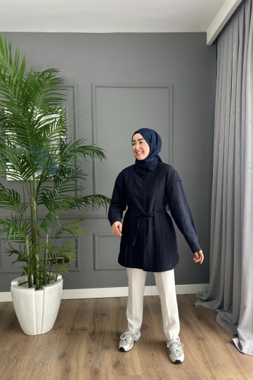 Modal Gabardin Gömlek Tunik 2066 LACİVERT