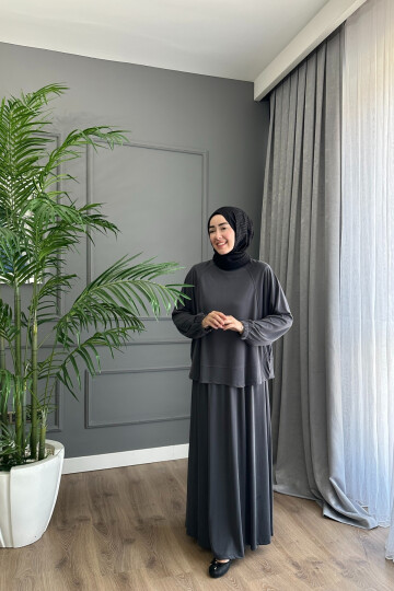 ONİKS MODEL OYSHO ETEKLİ TAKIM ANTRASİT
