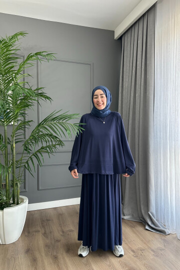ONİKS MODEL OYSHO ETEKLİ TAKIM  LACİVERT
