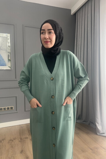TRİKO DÜĞMELİ HIRKA 3365 TAŞ ÇAĞLA