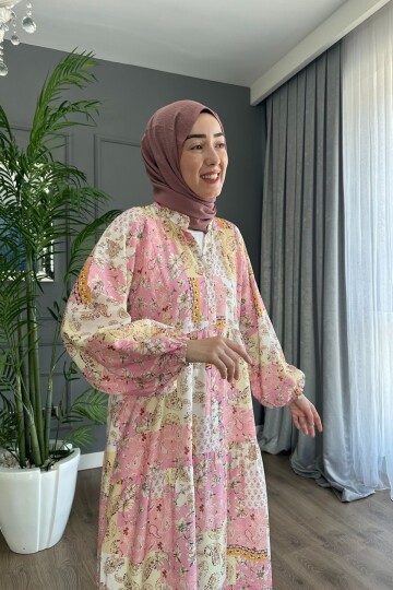 TWİST MODEL MANGO KUMAŞ ELBİSE PUDRA