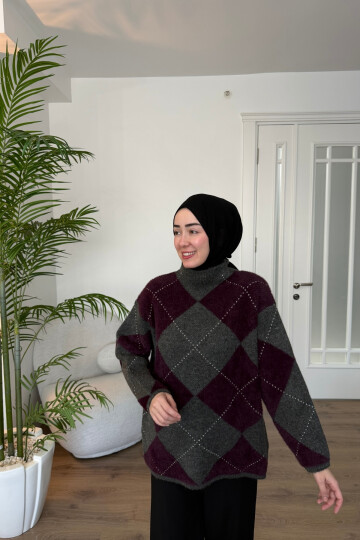 Baklava Dilim Kazak Bordo