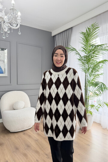 BAKLAVA MODEL ANGORA KAZAK 5043 KAHVE