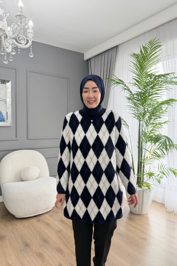 BAKLAVA MODEL ANGORA KAZAK 5043 LACİVERT