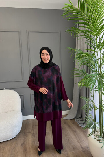 BATİK DESEN SANDY PANTOLON TAKIM 4004 MÜRDÜM