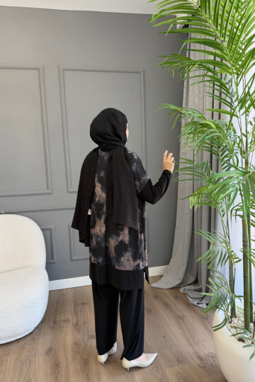 BATİK DESEN SANDY PANTOLON TAKIM 4004 SİYAH
