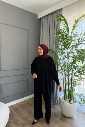 BİYELİ OYSHO PANTALONLU TAKIM 4421 SİYAH