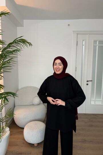 EFNAN OYSHO PANTALON TAKIM SİYAH 4411