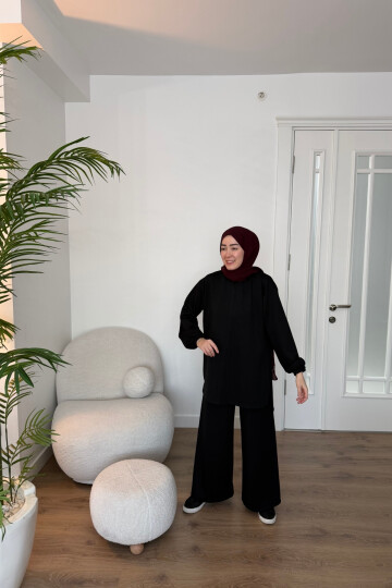 EFNAN OYSHO PANTALON TAKIM SİYAH 4411