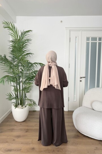 ETEK PANTALON OYSHO TAKIM 4426 KAHVE