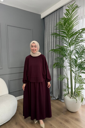 Etekli Oysho Kumaş İkili Takım  2006 Bordo