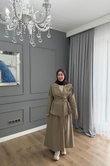 ETEKLİ TENSEL TAKIM BEJ