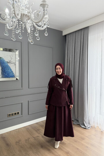 ETEKLİ TENSEL TAKIM BORDO