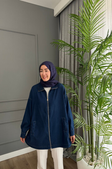 FERMUARLI KOT KAP 5647 LACİVERT