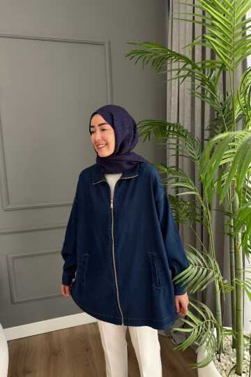 FERMUARLI KOT KAP 5647 LACİVERT