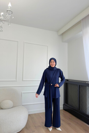 Kuaklı Oysho Kumaş İkili Takım 2018 LACİVERT
