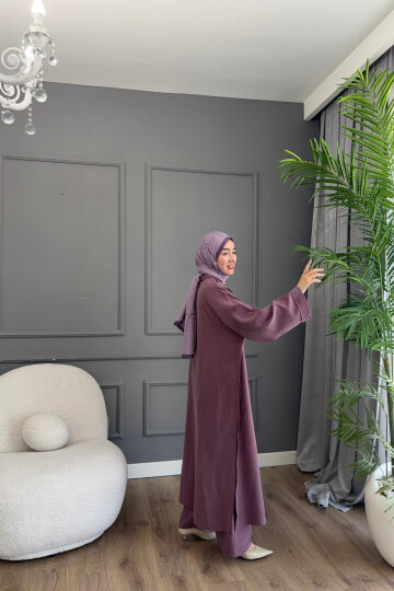 KURBAĞA DÜĞME DETAYLI PREMİUM MODAL TAKIM 6605 GÜL