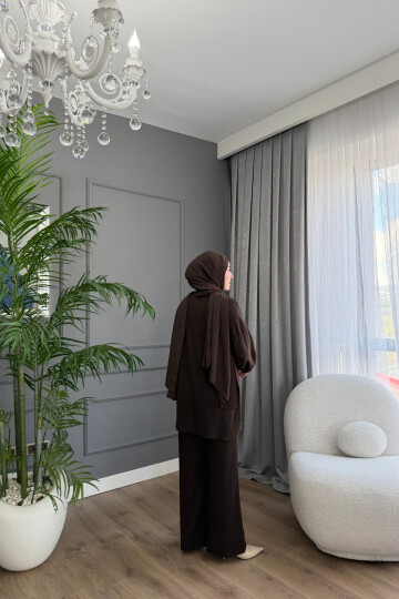 Oval Kesim Cımalı İkili Oysho Takım 2001 KAHVE