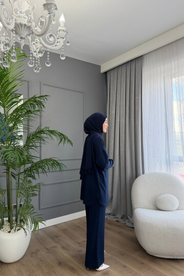 Oval Kesim Cımalı İkili Oysho Takım 2001 LACİVERT