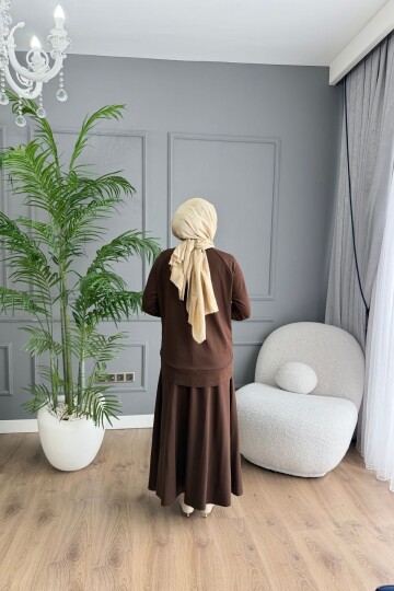 OYSHO ETEKLİ YAZLIK KUMAŞ  TAKIM 4425 KAHVE