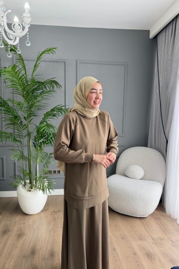 OYSHO ETEKLİ YAZLIK KUMAŞ  TAKIM 4425 VİZON