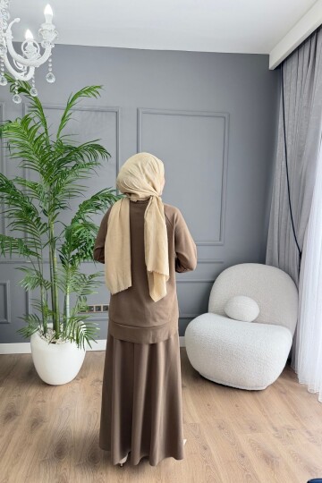 OYSHO ETEKLİ YAZLIK KUMAŞ  TAKIM 4425 VİZON