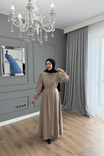 QUPRA TENSEL ELBİSE BEJ