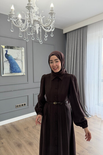 QUPRA TENSEL ELBİSE KAHVE