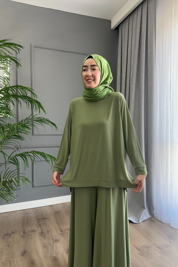 Sandy Pantalon Fresh Takım 4206 Çağla