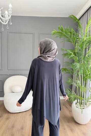 Sandy Pantalon Takım Ön Büzgü Detaylı 4201 ANTRASİT