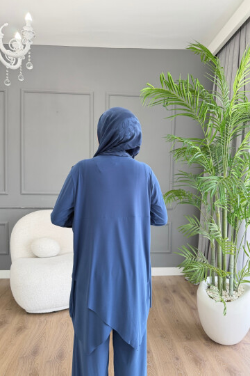 Sandy Pantalon Takım Ön Büzgü Detaylı 4201 İNDİGO