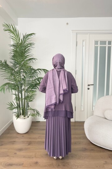 ŞİFON DETAYLI SANDY ETEK TAKIM 4210 GÜL