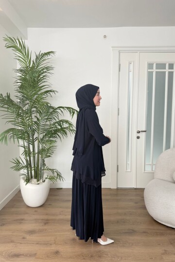 ŞİFON DETAYLI SANDY ETEK TAKIM 4210 LACİVERT