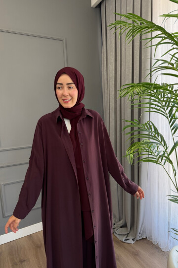 TAM BOY TENSEL KUMAŞ PANTALON TAKIM 4304 MÜRDÜM