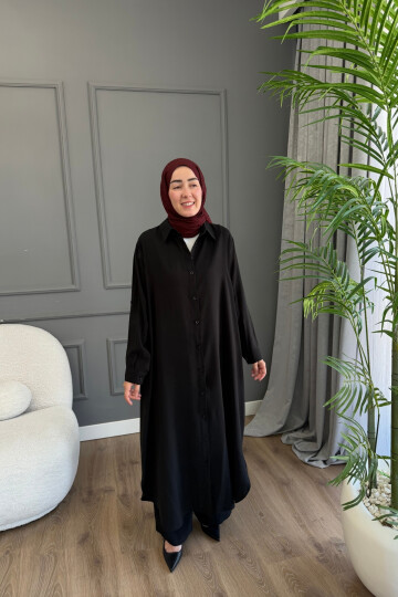 TAM BOY TENSEL KUMAŞ PANTALON TAKIM 4304 SİYAH