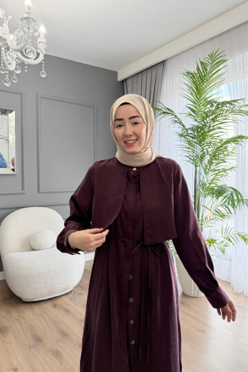 TENSEL KUMAŞ SPOR TUNİK TAKIM BORDO