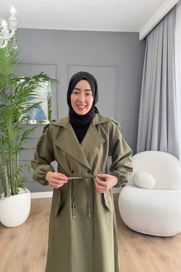 TENSEL KUMAŞ TRENÇKOT 1059 HAKİ