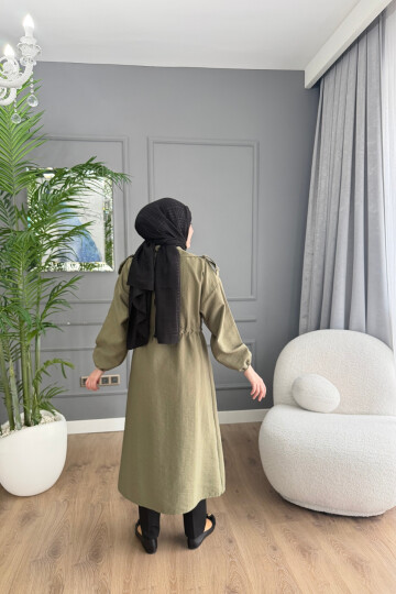 TENSEL KUMAŞ TRENÇKOT 1059 HAKİ